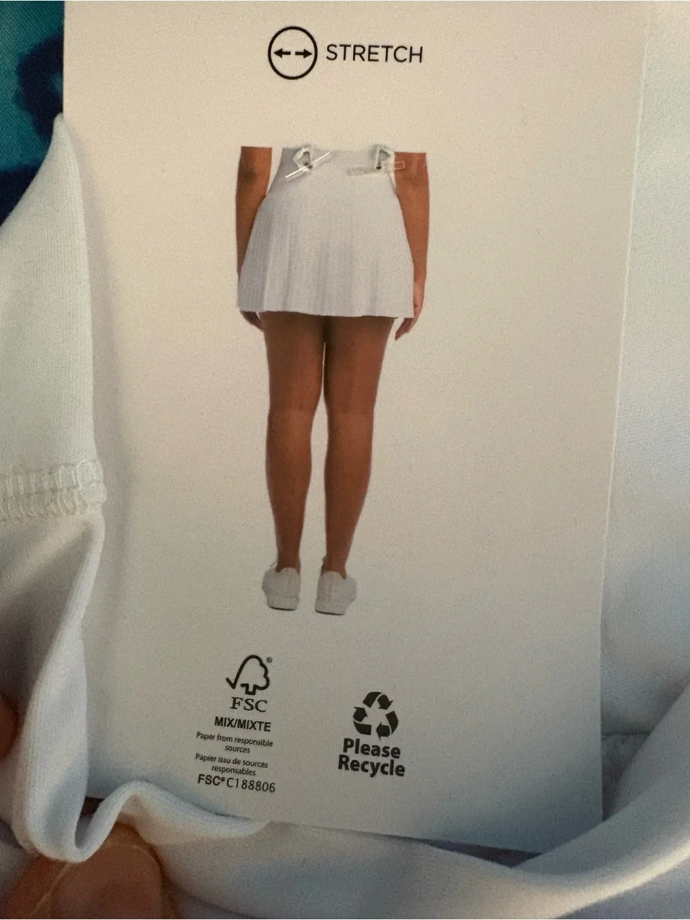 Danskin White Pleated Skater Skirt